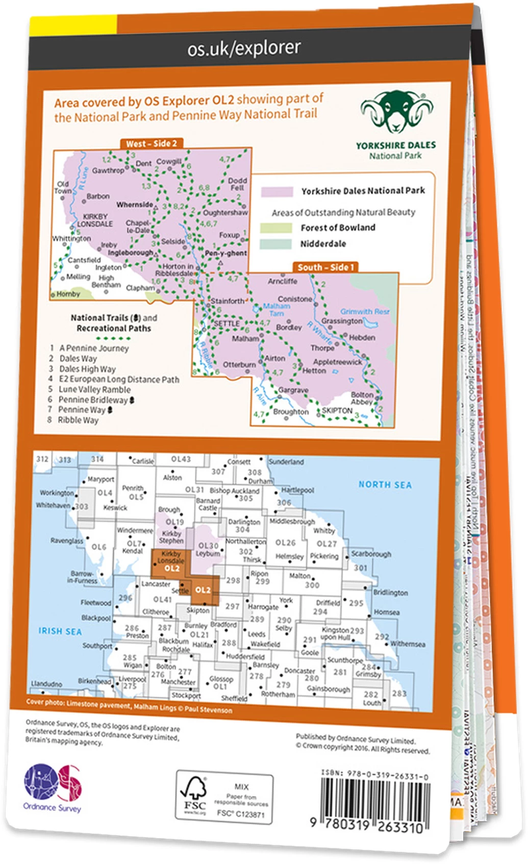 Ordnance Survey OL2 Yorkshire Dales Southern And Western Area Map 4 Ordnance Survey OL2 Yorkshire Dales Southern And Western Area Map - Bild 2